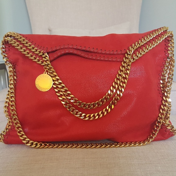 Stella McCartney Handbags - Stella McCartney Falabella Fold Over Tote Red Gold